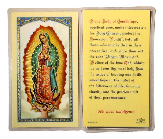Prayer Card Our Lady Of Guadalupe English Laminated - Ysleta Mission Gift Shop