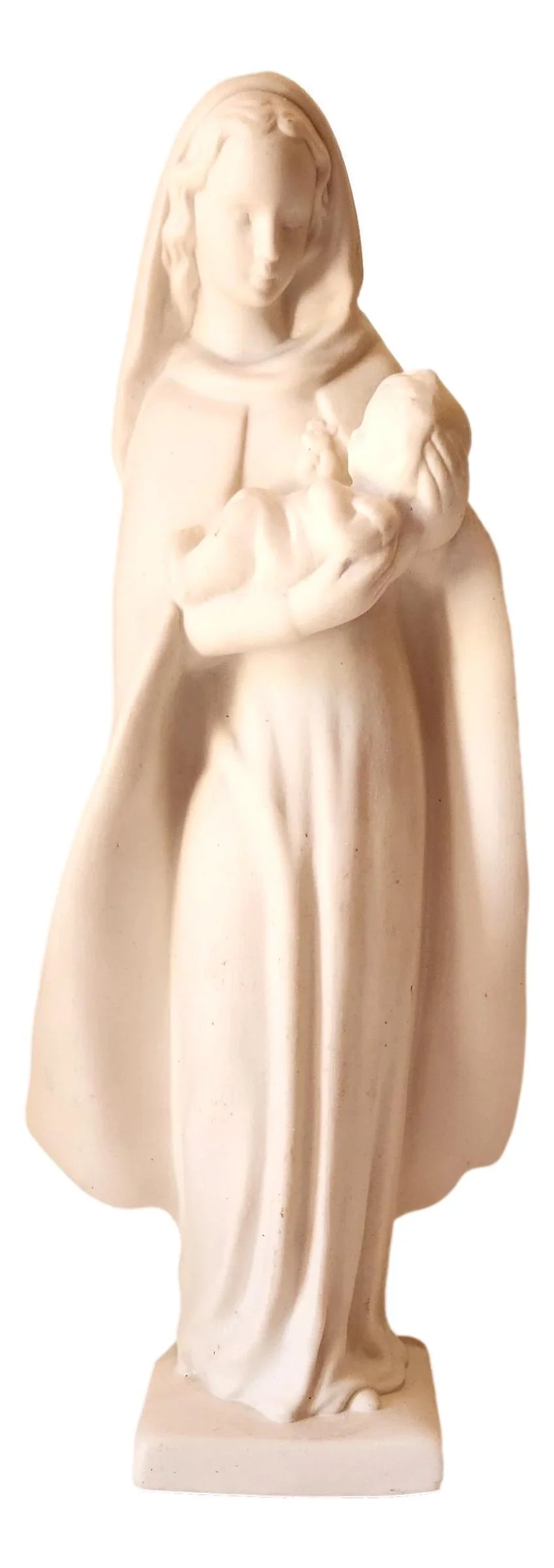 Madonna and Child Statue – Vintage Goebel Unger West Germany White Bisque 9" x 3.5" - Ysleta Mission Gift Shop