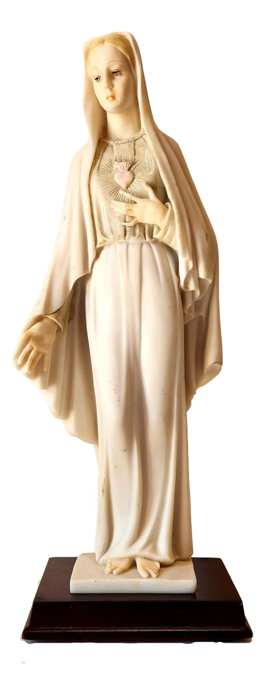 Immaculate Heart of Mary Porcelain Statue – Handcrafted Religious Figure 10" x 4" - Ysleta Mission Gift Shop
