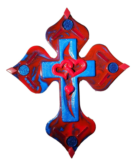 Cross Resin Wood Handcrafted 11" x 9" - Ysleta Mission Gift Shop