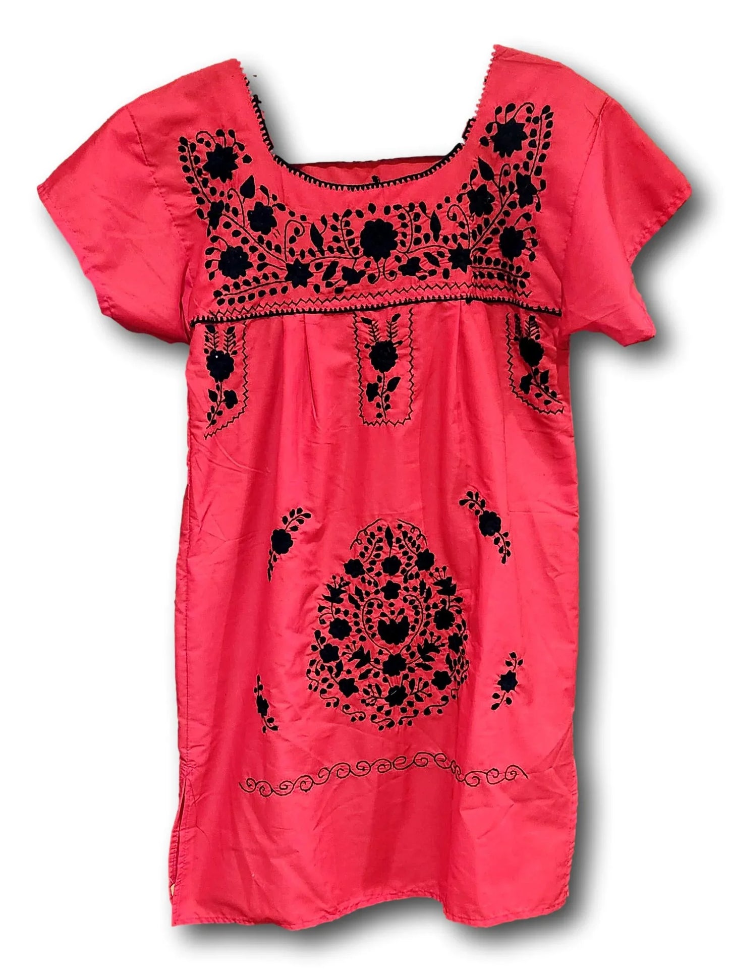 Mexican Embroidered Tunic Dress | Artisan-Made in MexicoMexico | Available in Assorted Colors - Ysleta Mission Gift Shop
