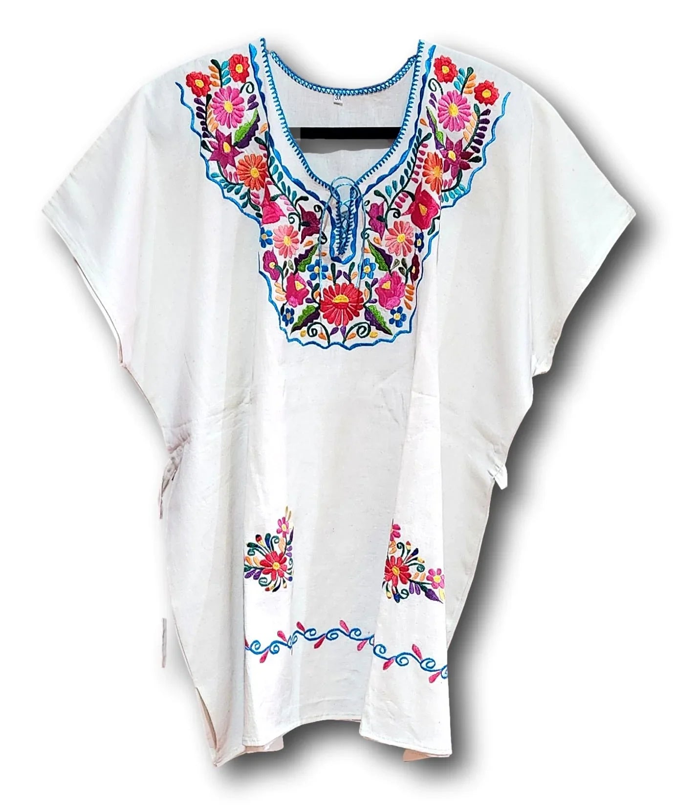 Handmade Mexican Tunic Blouse – Traditional Artisan Craft, Boho & Elegant Design 3X - Ysleta Mission Gift Shop