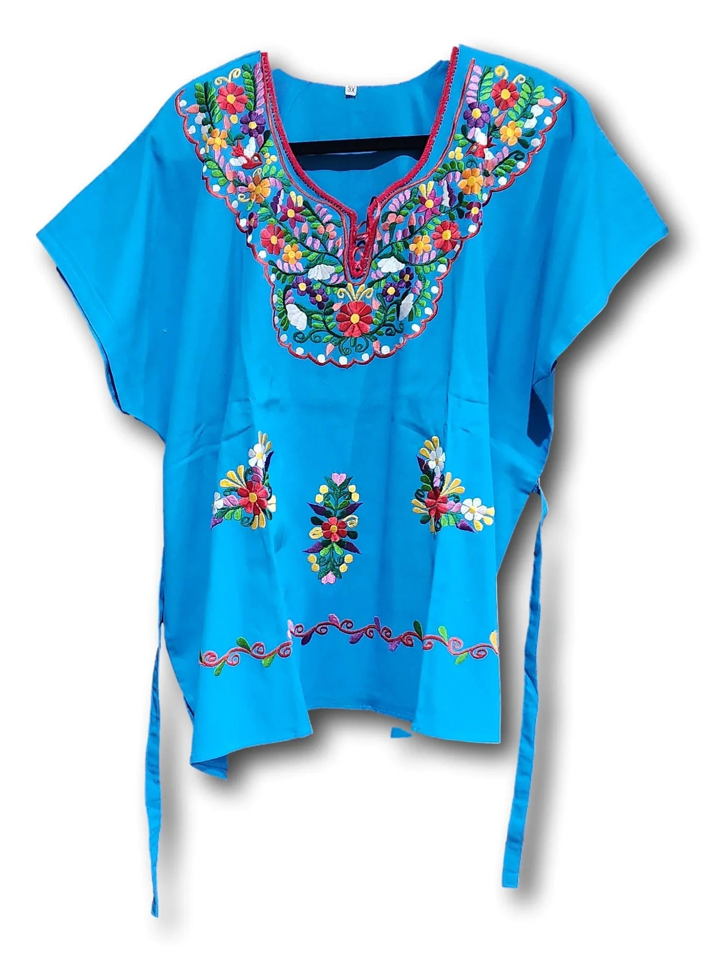 Handmade Mexican Tunic Blouse – Traditional Artisan Craft, Boho & Elegant Design 3X - Ysleta Mission Gift Shop