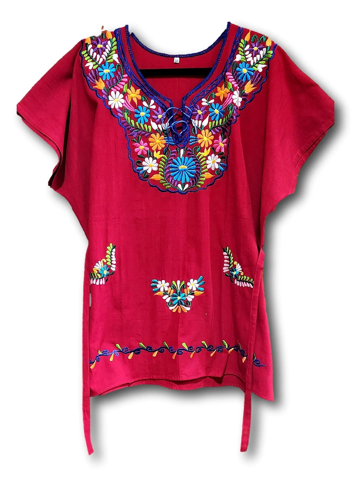 Handmade Mexican Tunic Blouse – Traditional Artisan Craft, Boho & Elegant Design 3X - Ysleta Mission Gift Shop