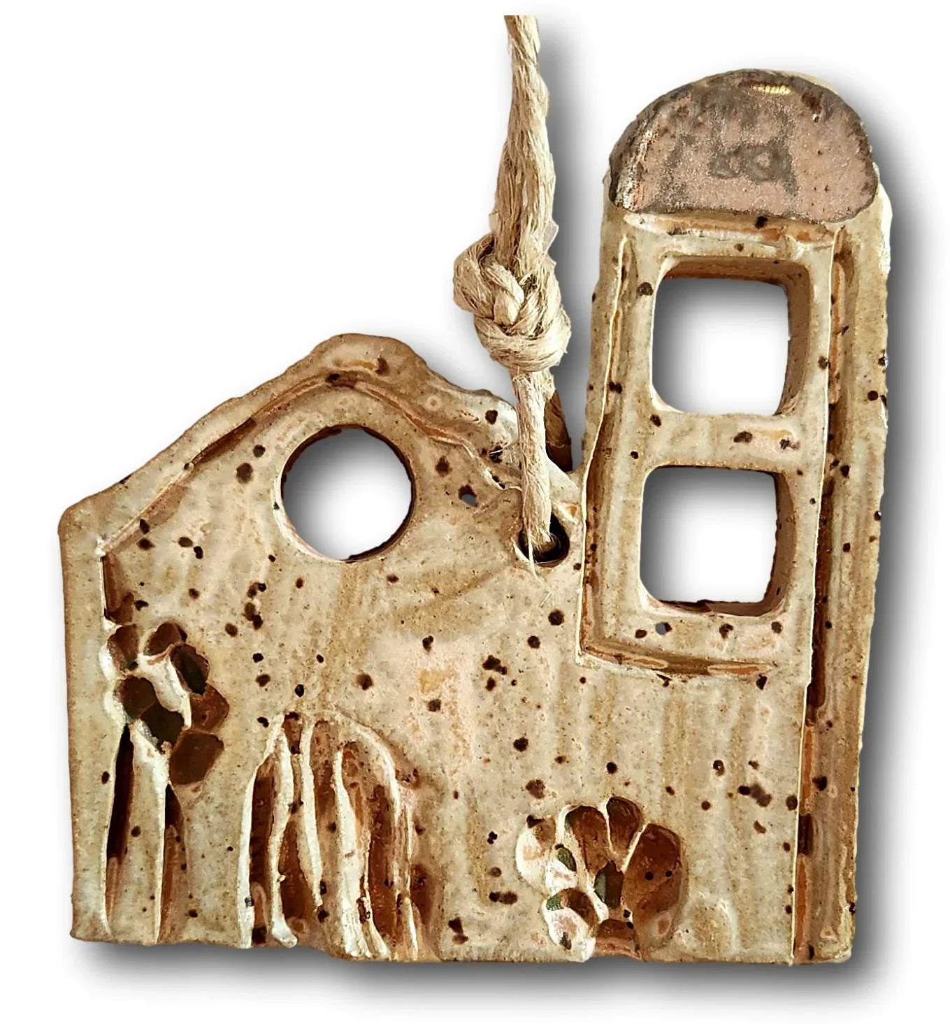 Ornament Ysleta Mission Ceramic Glazed Handcrafted 3" x 2.5" - Ysleta Mission Gift Shop