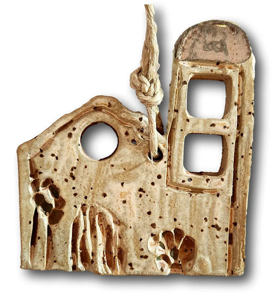 Ornament Ysleta Mission Ceramic Glazed Handcrafted 3" x 2.5" - Ysleta Mission Gift Shop