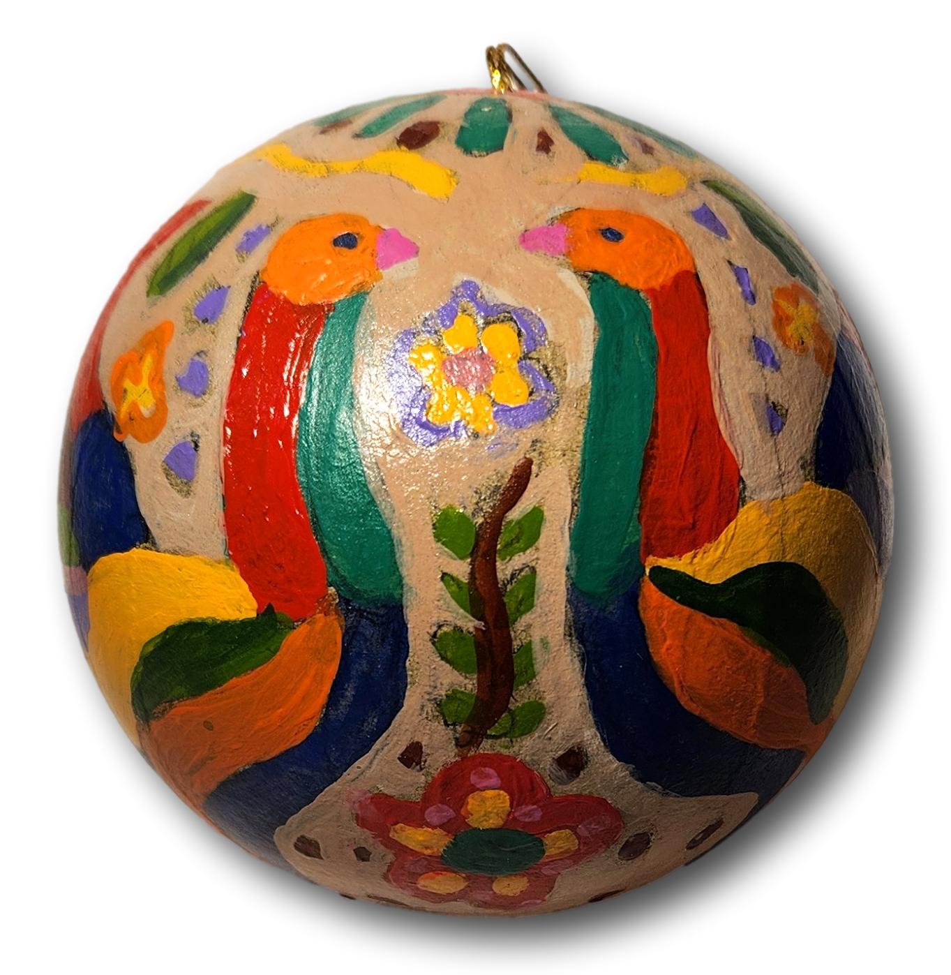 Hand-Painted Otomi Patterned Sphere Ornaments – Unique Decor - Ysleta Mission Gift Shop