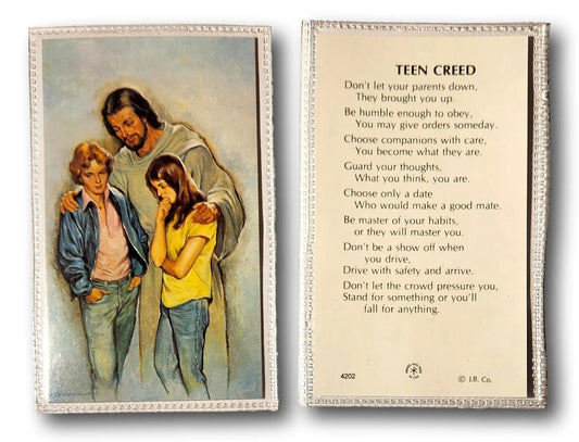 Teen Creed Laminated Prayer Card – Rare English Christian Inspiration for Youth - Ysleta Mission Gift Shop