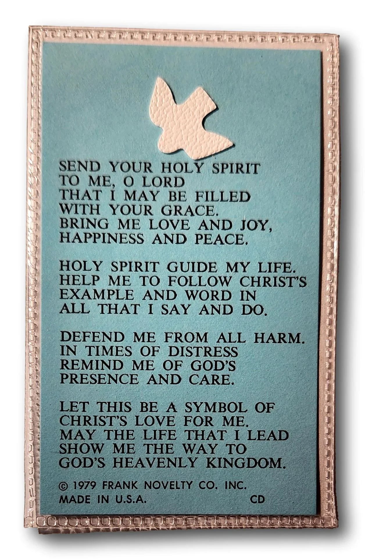 Send Your Holy Spirit Laminated Prayer Card – English, Rare Spiritual Devotional Gift - Ysleta Mission Gift Shop