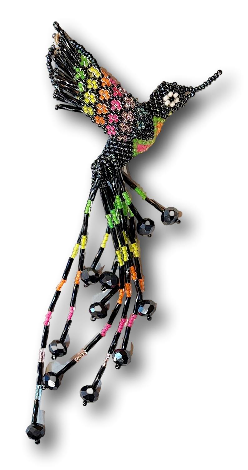 Handcrafted Beaded Hummingbirds Ornament - Mexican Charm for Bag, Keychain & Decor