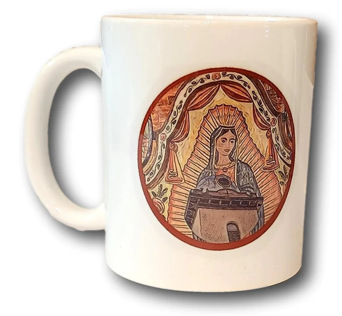 “Saints over the Ysleta Mission” Coffee Mug – A Daily Sip of Faith and Heritage - Ysleta Mission Gift Shop