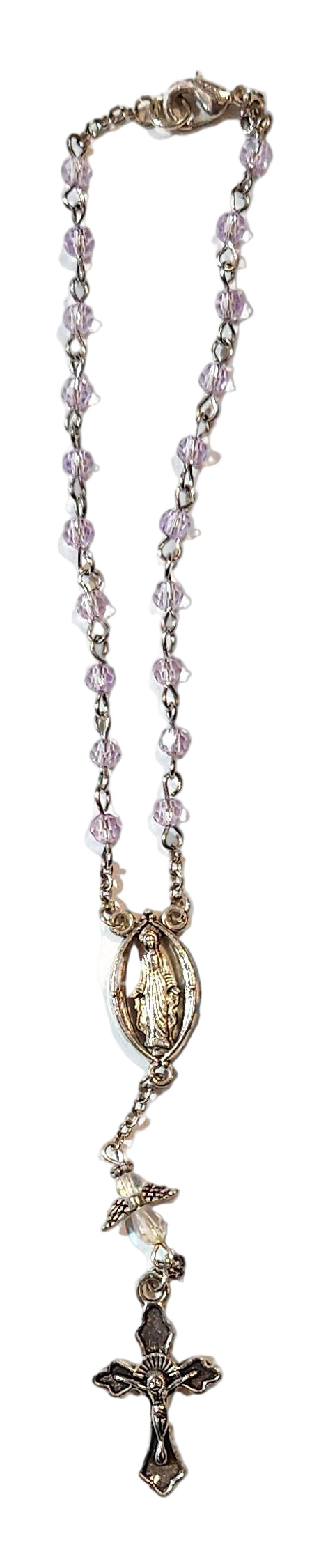Catholic Car Rosary – 2-Decade Rearview Mirror Rosary for Travel Prayer & Divine Protection - Ysleta Mission Gift Shop