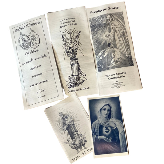 Immaculate Heart of Mary Catholic devotional prayer kit with rosary, scapular medal, and prayer cards, perfect for Christian devotion.