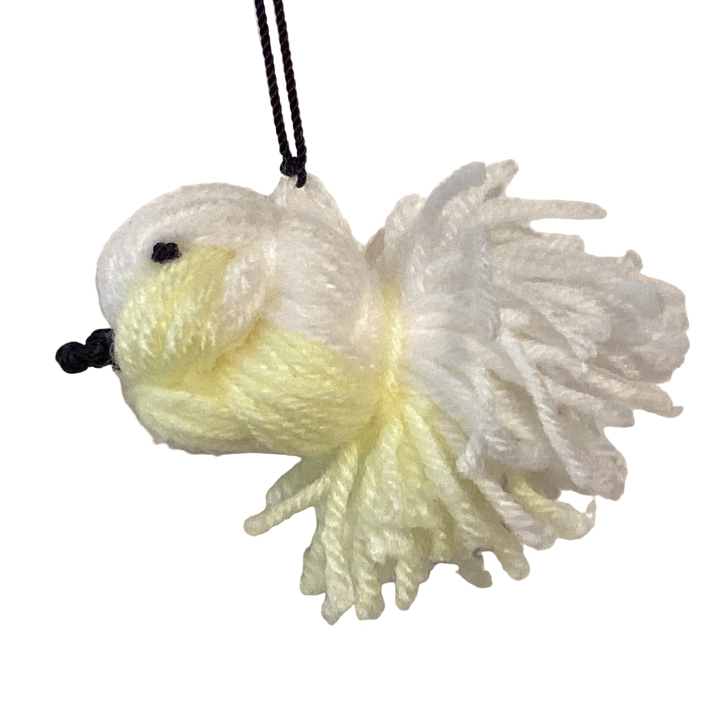 Colorful 4-inch bird yarn ornament by Ysleta Mission Gift Shop, perfect for home decor and garden ornament accents.