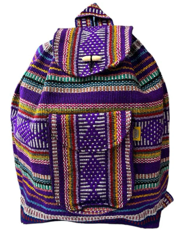 Pinzon Purple Backpack Vibrant Handcrafted Backpack from Mexico - Ysleta Mission Gift Shop