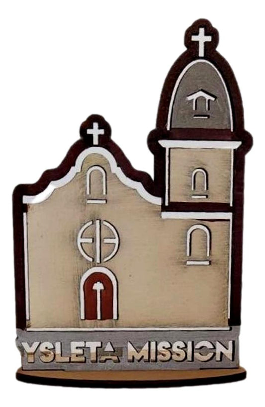 Souvenir Standing Ysleta Mission Lasered Details 5 inches