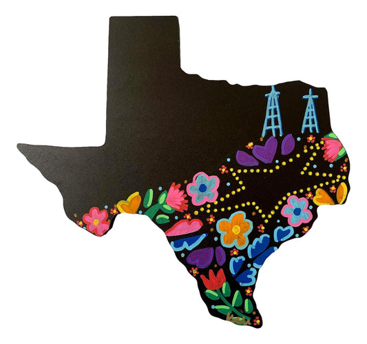 Art Original Art Texas Shaped El Paso Star Heritage Handpainted 10in x 10