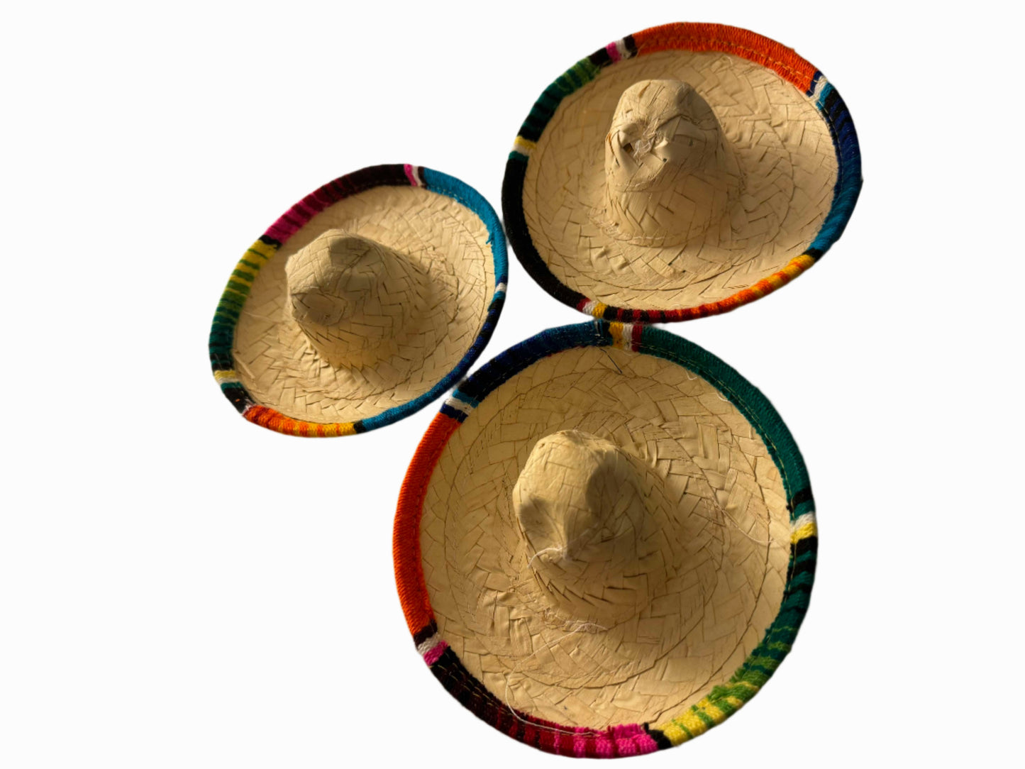 Decorative Sombreros Straw Multi Color Made in Mexico 7 inches - Ysleta Mission Gift Shop