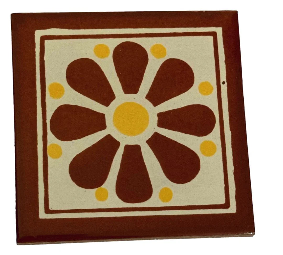 Mexican Ceramic Tile Coasters – Various Artistic Designs, Made in Mexico - Ysleta Mission Gift Shop