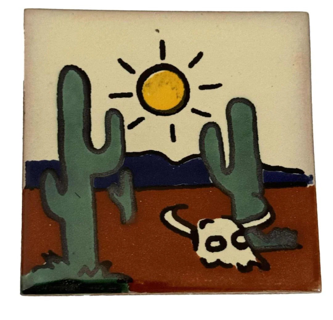Mexican Ceramic Tile Coasters – Various Artistic Designs, Made in Mexico - Ysleta Mission Gift Shop