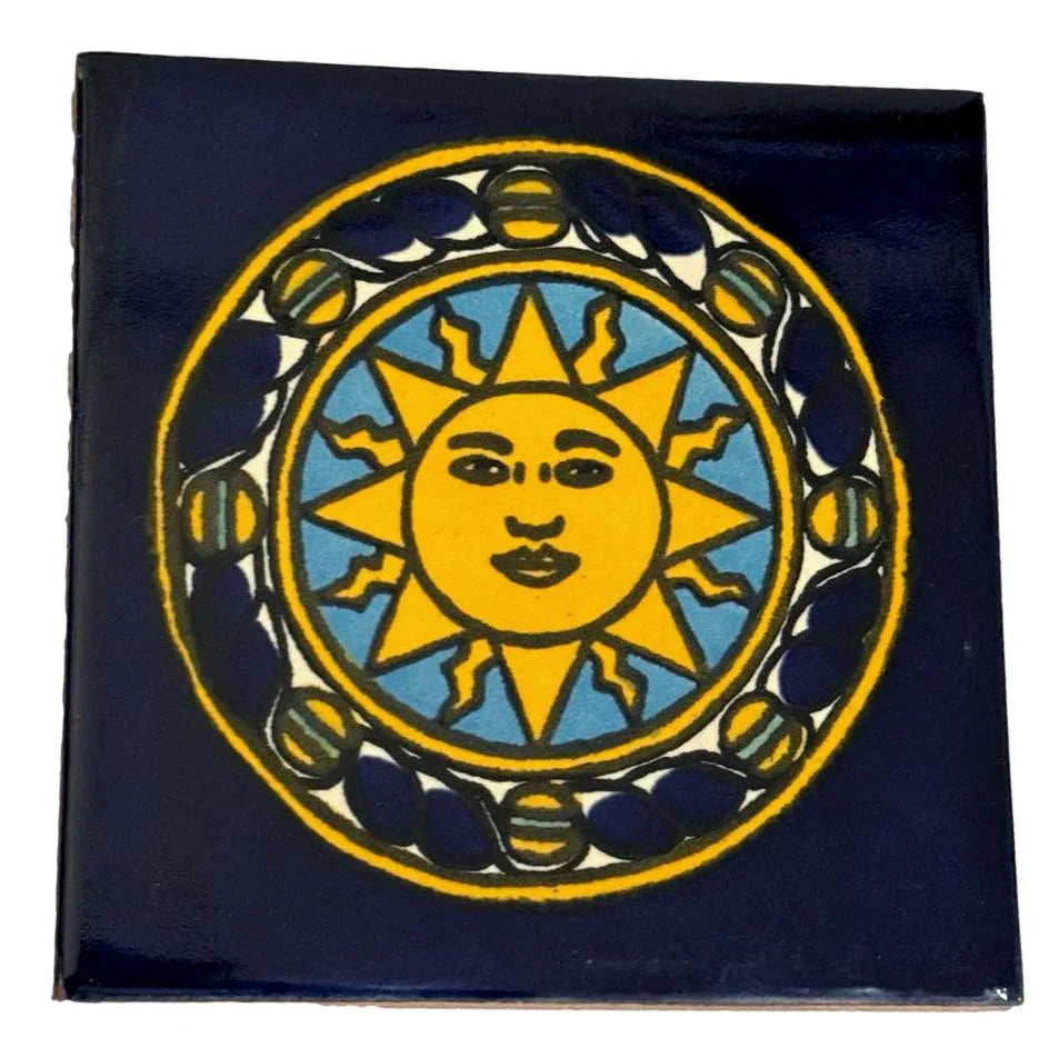 Mexican Ceramic Tile Coasters – Various Artistic Designs, Made in Mexico - Ysleta Mission Gift Shop