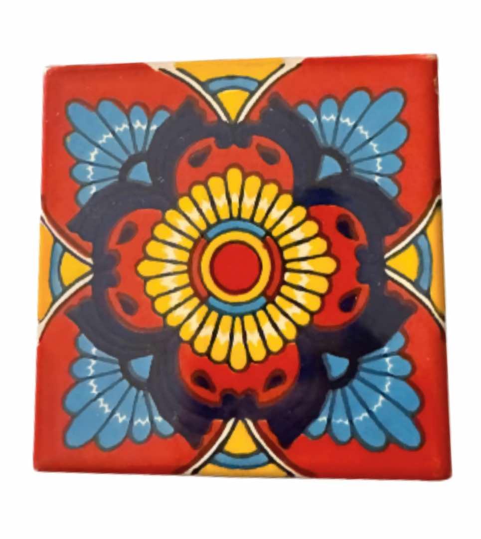 Mexican Ceramic Tile Coasters – Various Artistic Designs, Made in Mexico - Ysleta Mission Gift Shop