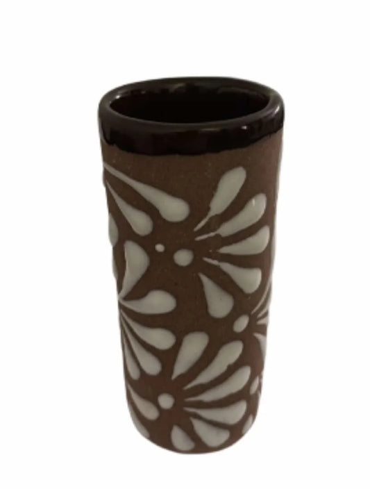 Clay Shot Glass Glazed, Lead-Free 3" Handmade in Mexico - Ysleta Mission Gift Shop