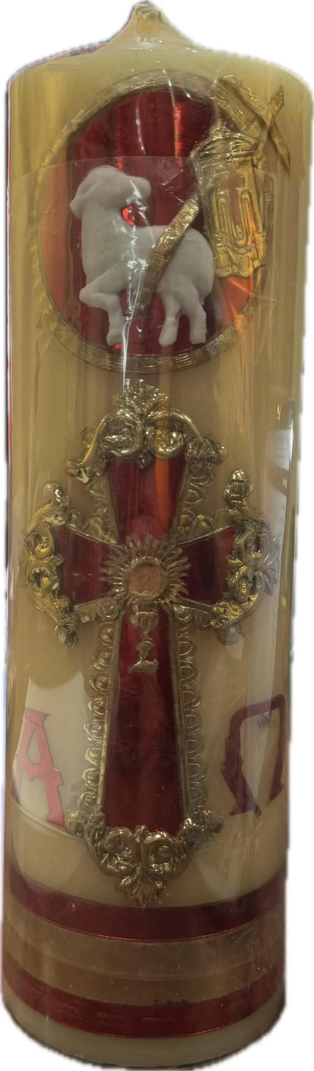 Custody Paschal Candles – Handcrafted Eucharistic Easter Tribute | Cirios Pascuales con Custodia – Tributo Eucarístico de Pascua Hecho a Mano - Ysleta Mission Gift Shop