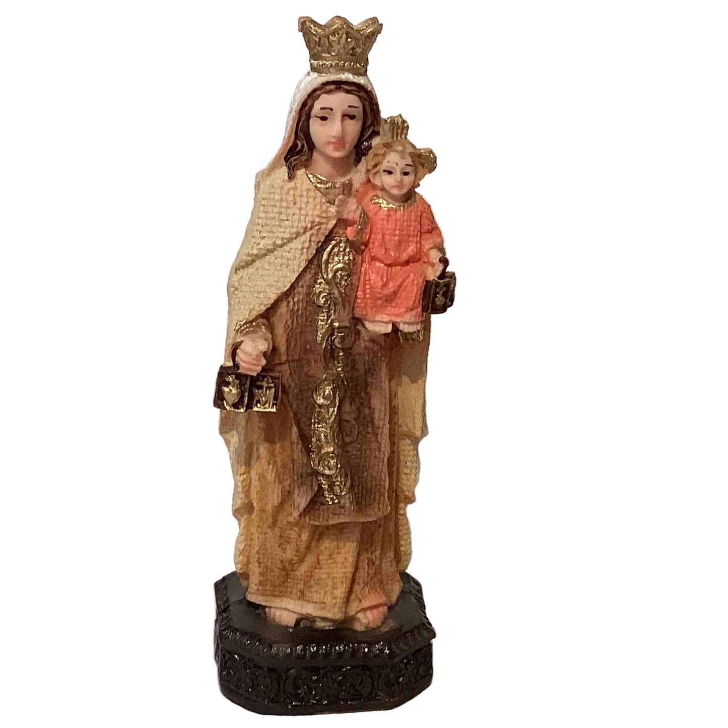 Virgin of Carmen Devotional Resin Statue 6"