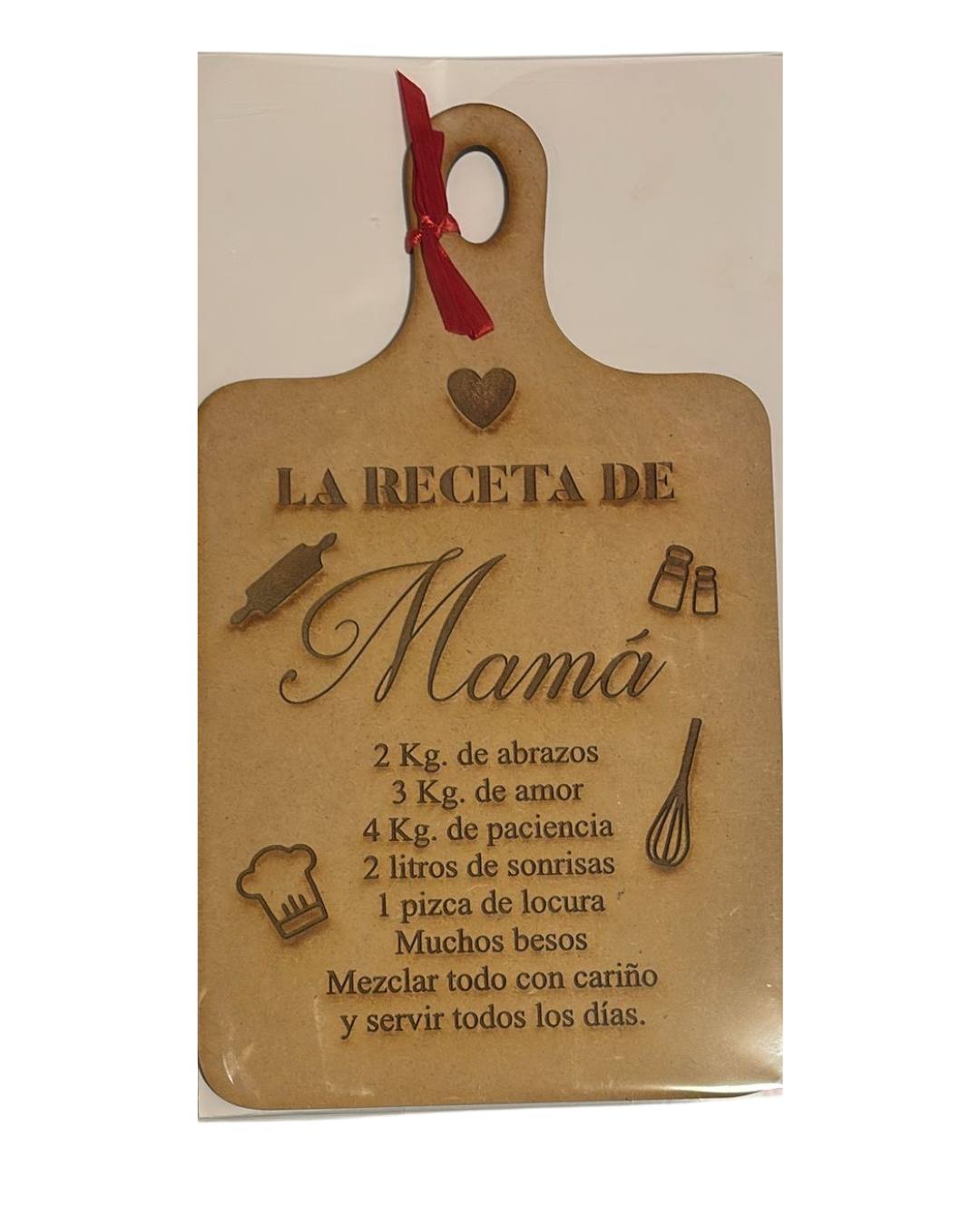 Plaque "Recipe for a Mom" – Laser Cut Wood Home Accent