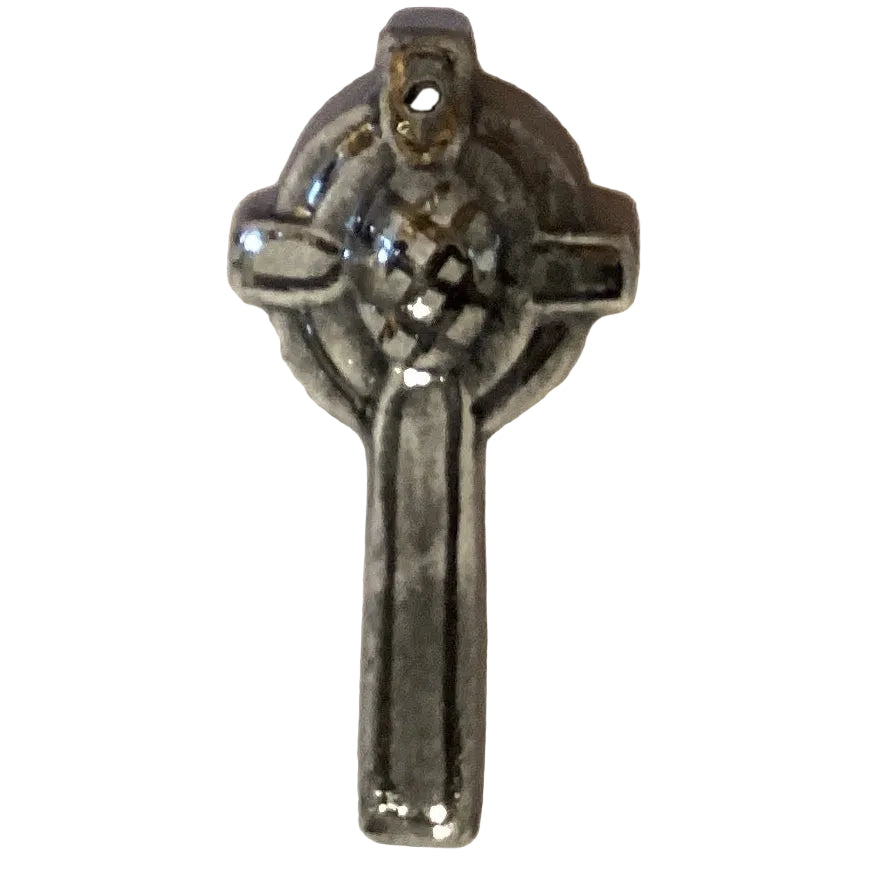 Handmade glazed clay mini crosses, Catholic Christian keepsakes, 1 inch, featuring detailed cross designs and a glossy finish.