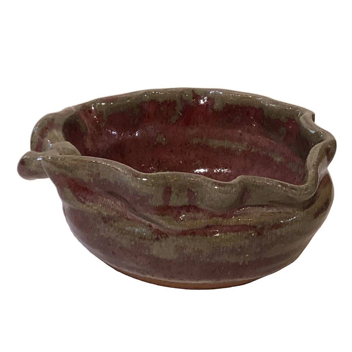 Handmade Rustic Clay Serving Bowl 3 x 8 in handmade clay pottery from Ysleta Mission Gift Shop