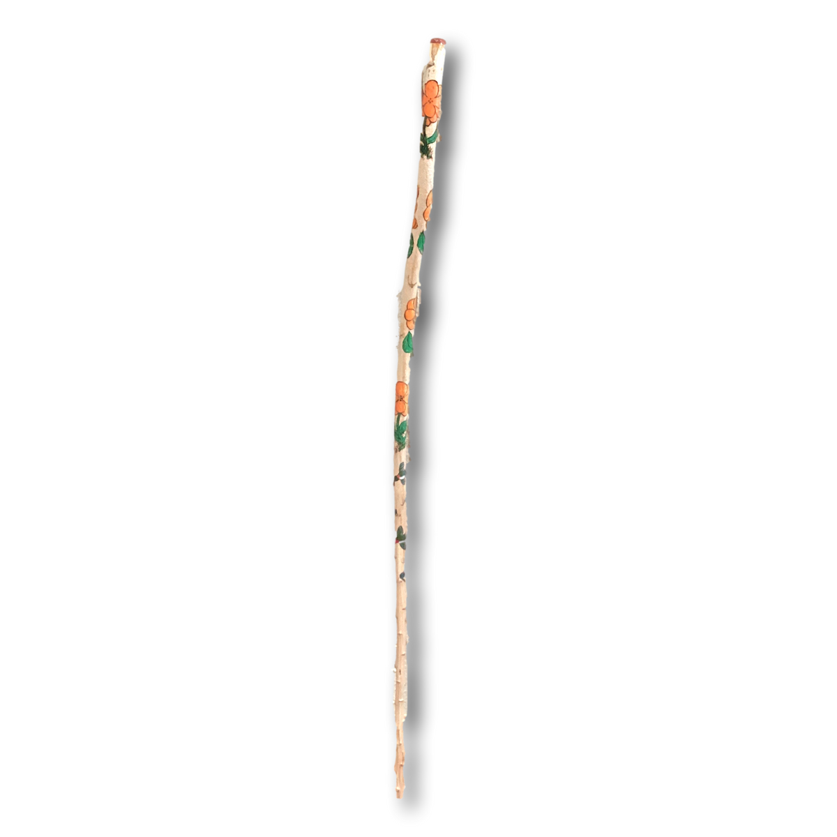 Handmade Willow Spirit walking stick by New Mexico artist, 4 ft tall, featuring intricate carvings, from Ysleta Mission Gift Shop.