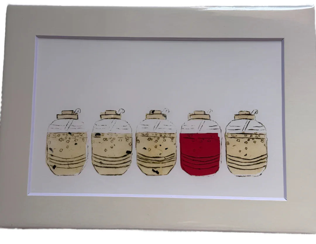 Agua Frescas Giclée Print – 4x6 Mexican Folk Art Beverage Scene - Ysleta Mission Gift Shop