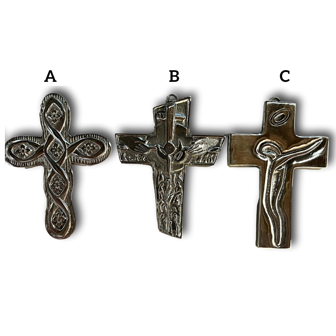Assorted Shape Pewter Cross – Unique Devotional Accent, 6.5x4.5"