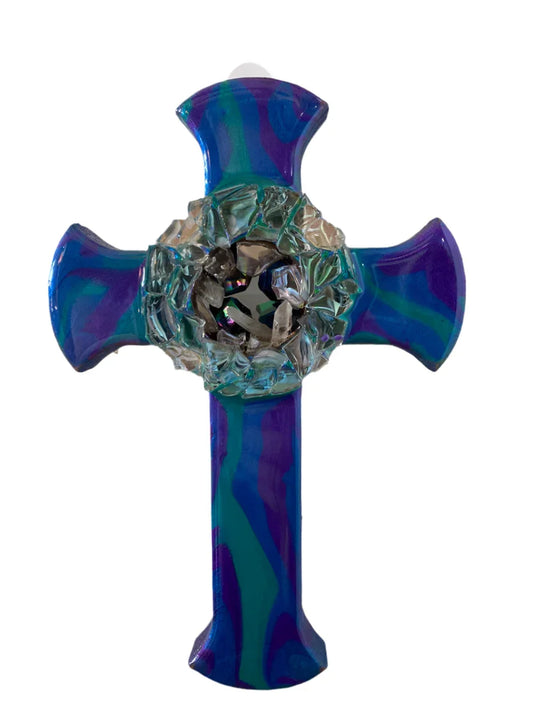 Turquoise Blue Resin Cross – Glass Gems & Crystals Center - Ysleta Mission Gift Shop