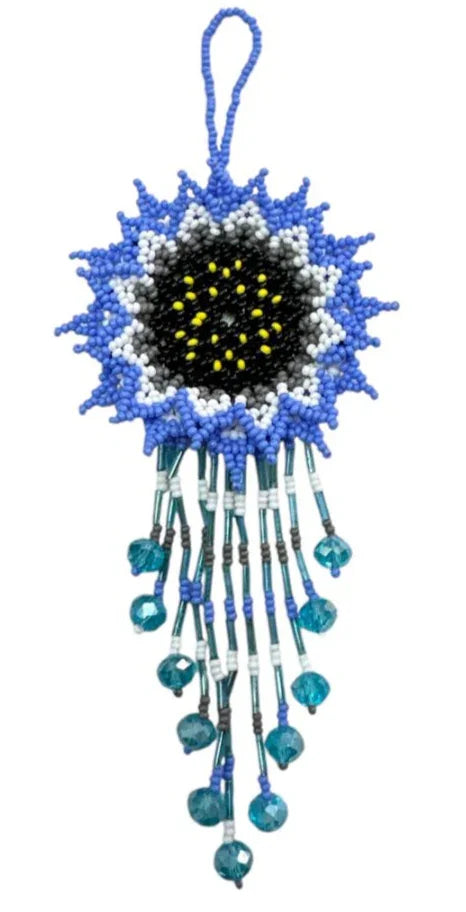 Beaded Flower Decor – Handmade Seed Bead Flowers from Mexico (7") - Ysleta Mission Gift Shop