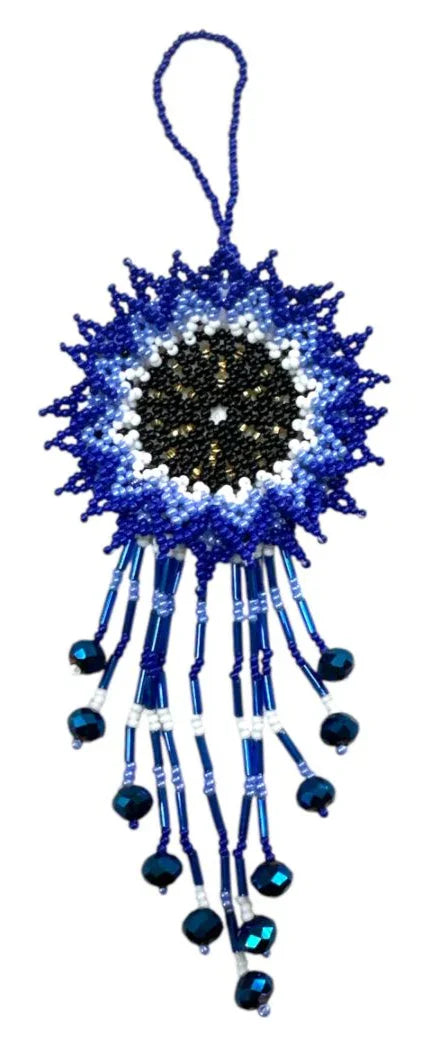 Beaded Flower Decor – Handmade Seed Bead Flowers from Mexico (7") - Ysleta Mission Gift Shop
