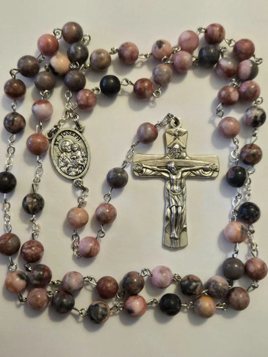 Saint Joseph and the Blessed Trinity Rosary – Camouflage Pink Dedication - Ysleta Mission Gift Shop