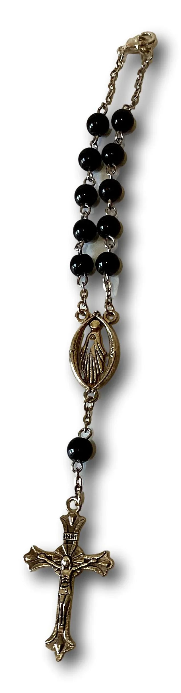 Catholic Car 1-Decade Rosary – Rearview Mirror Rosary for Travel Prayer & Protection - Ysleta Mission Gift Shop
