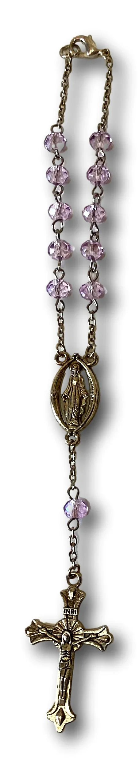Catholic Car 1-Decade Rosary – Rearview Mirror Rosary for Travel Prayer & Protection - Ysleta Mission Gift Shop