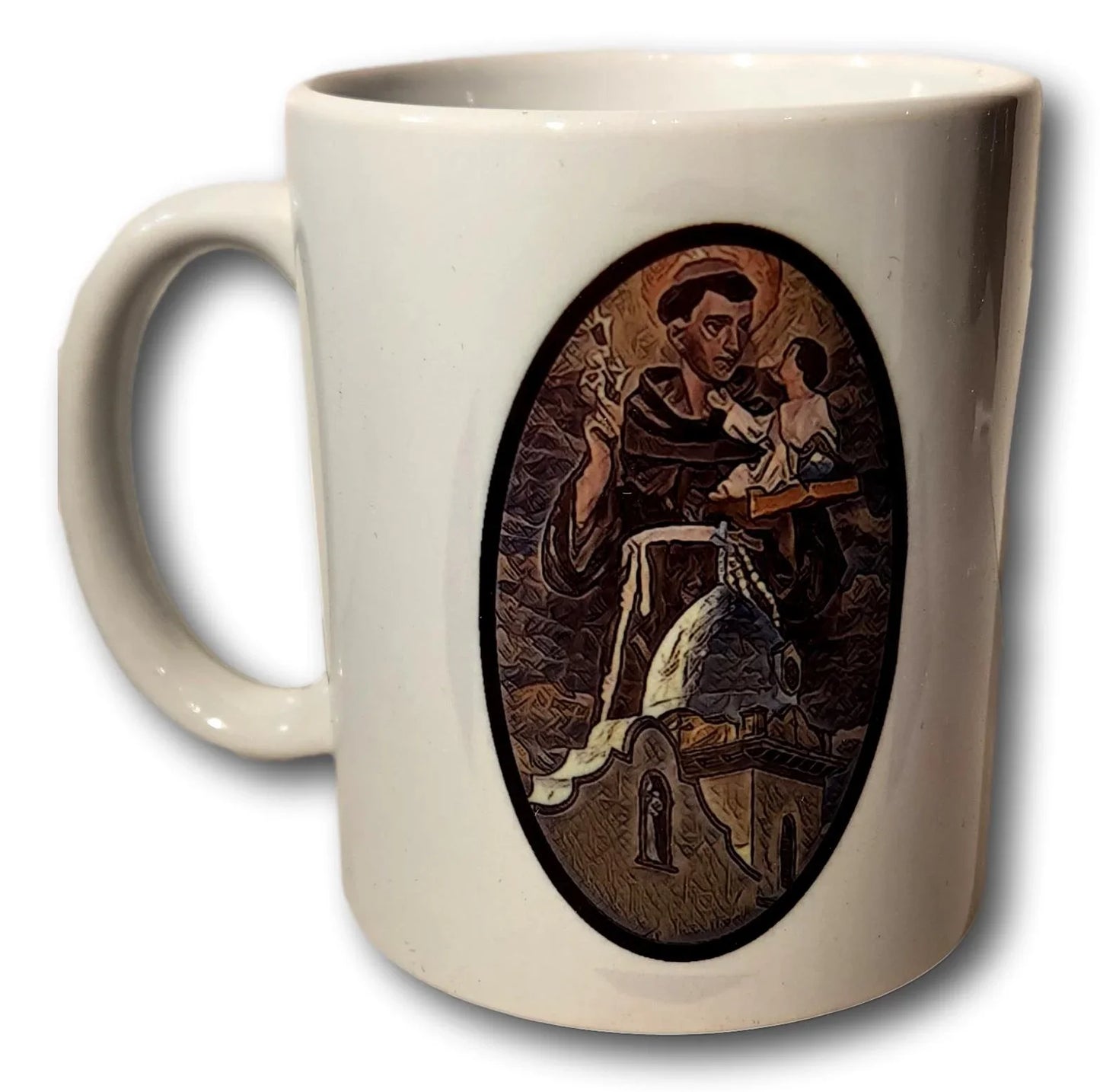 “Saints over the Ysleta Mission” Coffee Mug – A Daily Sip of Faith and Heritage - Ysleta Mission Gift Shop