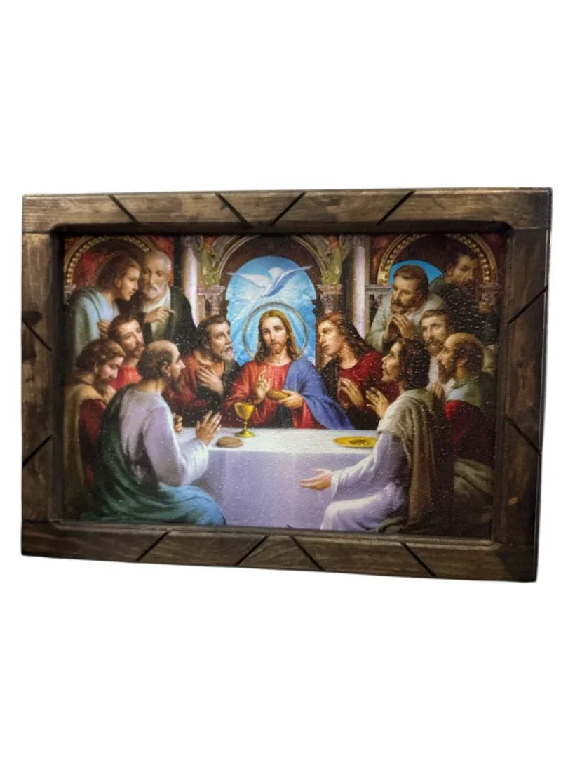 Religious Prints with Wood Frame Various – Classic Christian Wall Art 13 x 17.5 Inches - Ysleta Mission Gift Shop