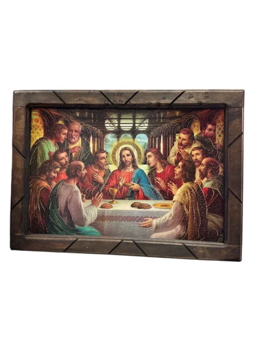 Religious Prints with Wood Frame Various – Classic Christian Wall Art 13 x 17.5 Inches - Ysleta Mission Gift Shop