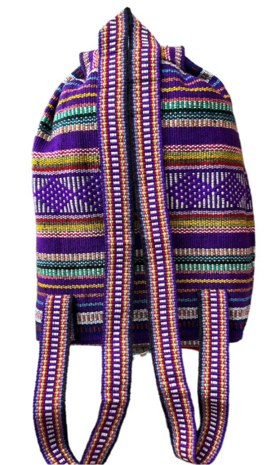 Pinzon Purple Backpack Vibrant Handcrafted Backpack from Mexico - Ysleta Mission Gift Shop