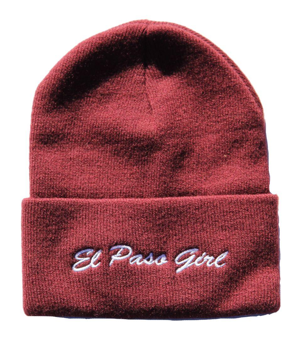 El Paso Girl Beanie, Maroon One Size Fits All - Ysleta Mission Gift Shop