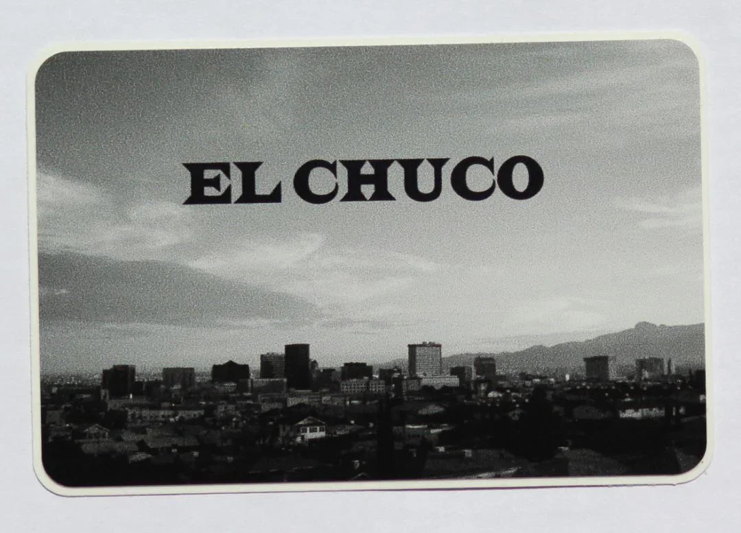 El Chuco Black & White Vinyl Matte Sticker – 2" x 3" Borderland Pride - Ysleta Mission Gift Shop