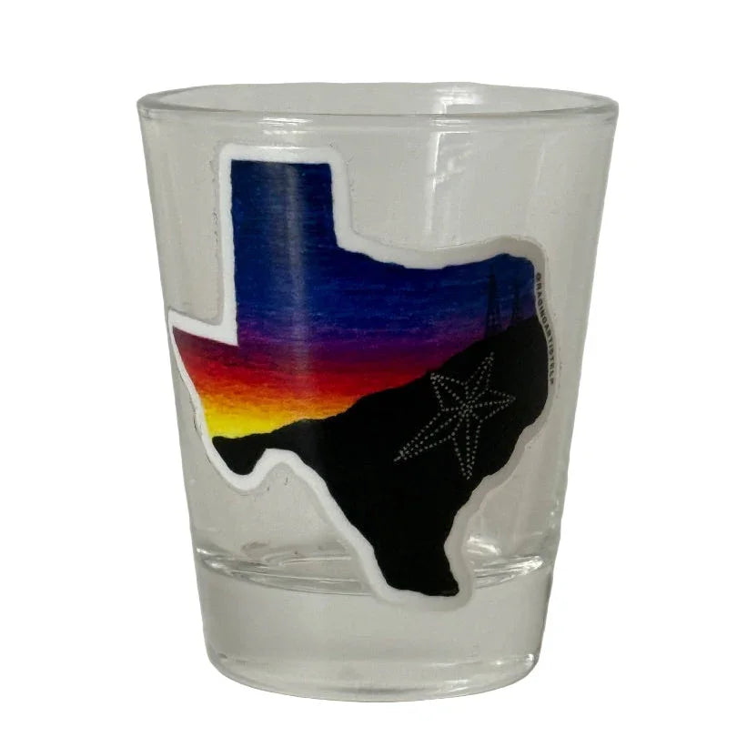 El Paso Texas Sunset Shot Glass – 1.5 oz Souvenir - Ysleta Mission Gift Shop