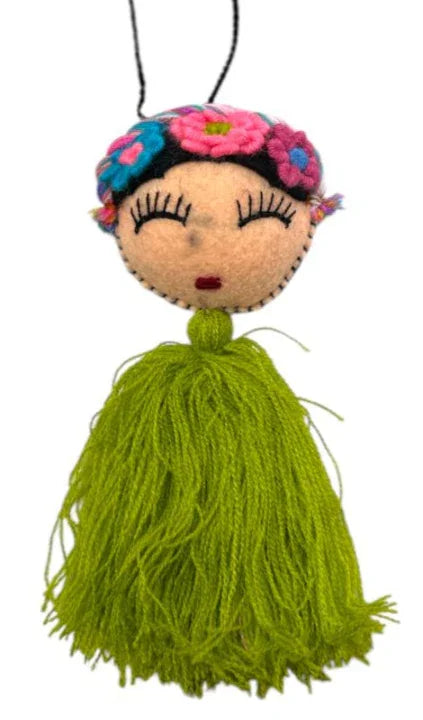 Embroidered Doll Charm – Traditional Mexican Folk Keychain or Decor - Ysleta Mission Gift Shop