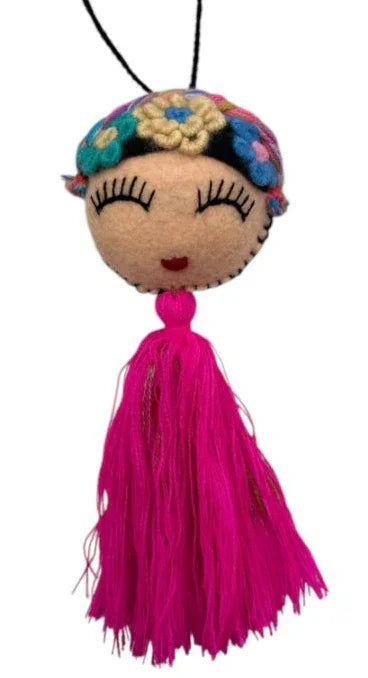 Embroidered Doll Charm – Traditional Mexican Folk Keychain or Decor - Ysleta Mission Gift Shop